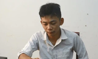 Nguyễn Trung Trí tại cơ quan công an.