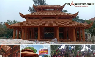 Những mẫu thiết kế thi công nhà gỗ 3 gian, 5 gian truyền thống đẹp báo giá trọn gói