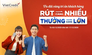 Ưu đãi lớn cho chủ thẻ vay VietCredit mùa cuối năm