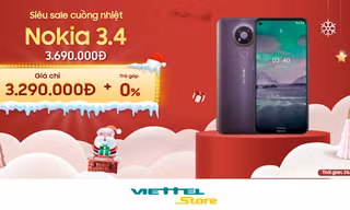 Chào Noel và năm mới, Nokia 3.4 có giá giảm sâu, chỉ 3.290.000đ tại Viettel Store 