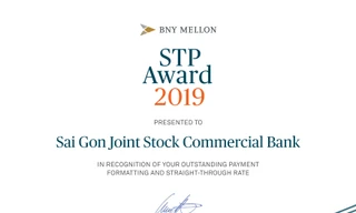 SCB vinh dự nhận giải thưởng STP Award của Bank Of New York Mellon