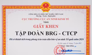 Tập đoàn BRG nhận giấy khen trong phong trào 'Toàn dân Bảo vệ An ninh Tổ quốc năm 2024'