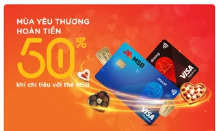 Đón mùa yêu thương với ưu đãi hoàn tiền 50% khi chi tiêu thẻ quốc tế MSB