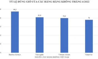 Bamboo Airways tiếp tục giữ 'ngôi vương' đúng giờ top 3 hãng bay nội địa lớn nhất tháng 6/2022