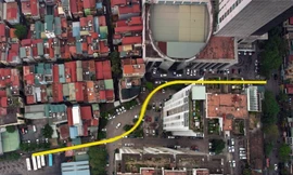 Hà Nội: Tháo dỡ, tiếp nhận mặt bằng để làm 'đường cong mềm mại' lách giữa 2 tòa nhà