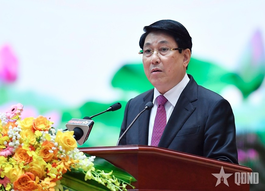 Chủ tịch nước Lương Cường phát biểu tại hội nghị.