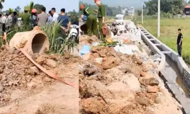 Nam thanh niên tử vong dưới mương nước đang thi công ở Phú Thọ
