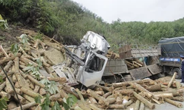 Vụ lật xe chở gỗ ở Thanh Hóa: Cả 7 người chết đều trong cabin?