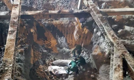 Quả bom được phát hiện trong quá trình thi công công trình trên địa bàn phường Trúc Bạch