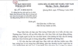 Quảng Bình cho học sinh nghỉ học vì dịch cúm corona