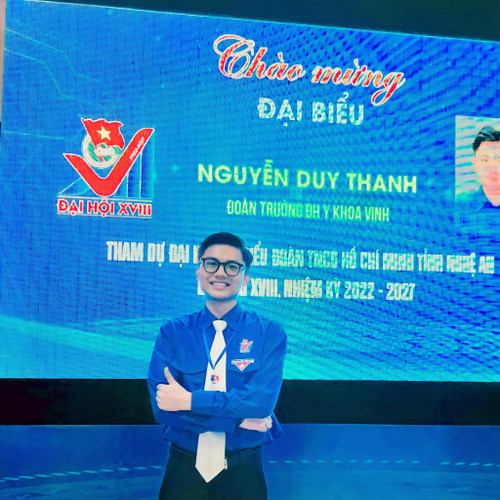 Anh Nguyễn Duy Thanh - Ủy viên Ban Thư ký Hội Sinh viên tỉnh Nghệ An.