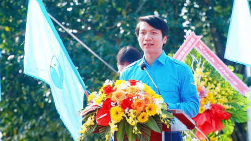 Anh Nguyễn Ngọc Lương - Bí thư thường trực T.Ư Đoàn, Chủ tịch T.Ư Hội LHTN Việt Nam phát biểu tại chương trình.