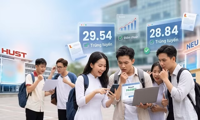 Điểm chuẩn chính thức Đại học Bách khoa Hà Nội và Đại học Kinh tế Quốc dân năm 2026