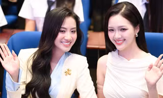Hà Trúc Linh, đại sứ nghệ thuật Mỹ Vân rạng rỡ tại ngày hội tuyển sinh Hoa hậu Việt Nam