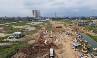Dự án đường Vành đai 3,5 đang được thi công