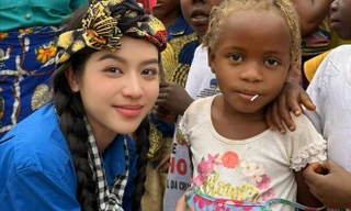 Hoa hậu Thanh Thủy thăm làng Việt Nam ở Angola