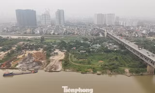 Cận cảnh khu đất dự án công viên đầu tiên tại Trục đại lộ cảnh quan sông Hồng