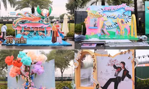 Concert ATVNCG 2026: Fan booth của các Anh Tài dần thành hình bất chấp mưa gió