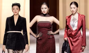 Top 3 Hoa hậu Việt Nam 2024 hóa quý cô thanh lịch trên sàn diễn thời trang