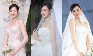 Ba mẫu váy cưới tuyệt đẹp của Hoa hậu Đỗ Thị Hà đều đến từ các NTK Việt Nam