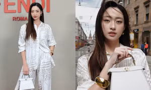 Hoa hậu Lương Thùy Linh xuất hiện tại show Fendi của Milan Fashion Week