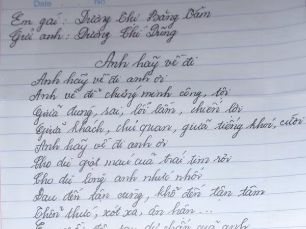 Em gái ông Dương Chí Dũng làm thơ mong anh trai đầu thú