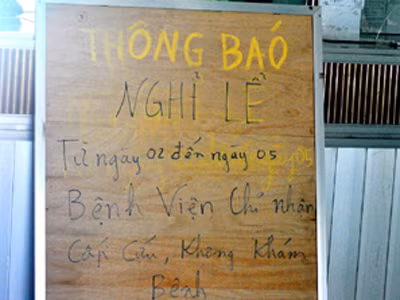 Bệnh nhân gặp khó vì bệnh viện nghỉ lễ 'dài dài'