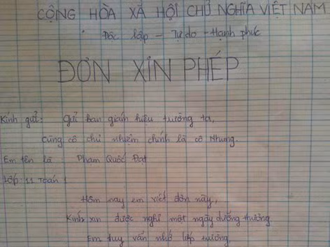 Xôn xao đơn xin nghỉ học bằng…thơ