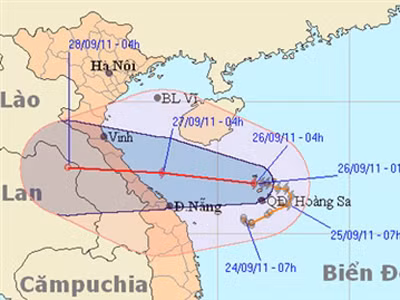 Bão số bốn sẽ vào Hà Tĩnh - Thừa Thiên Huế