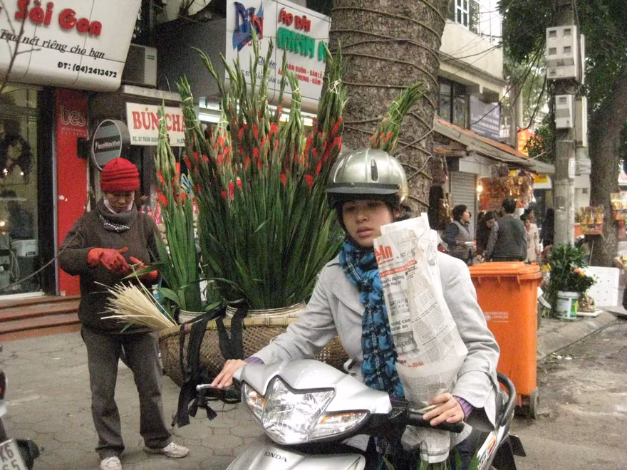 Nhiều người dân tích hoa từ sớm
