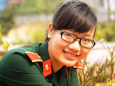 Nguyễn Thị Thu Hương - Á khôi 1 cuộc thi Sinh viên Thanh lịch tài năng Học viện Kỹ thuật Quân sự 2012 Ảnh: Nguyễn Minh