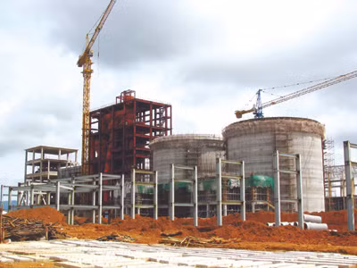 Các hạng mục đang xây dựng tại nhà máy Alumin Tân Rai