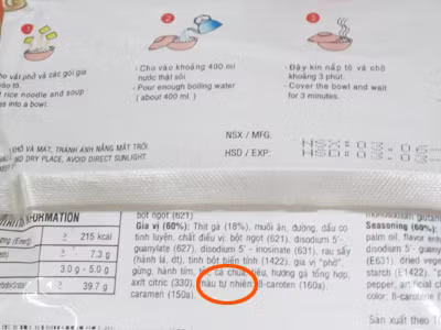 Người tiêu dùng lo lắng vì E102