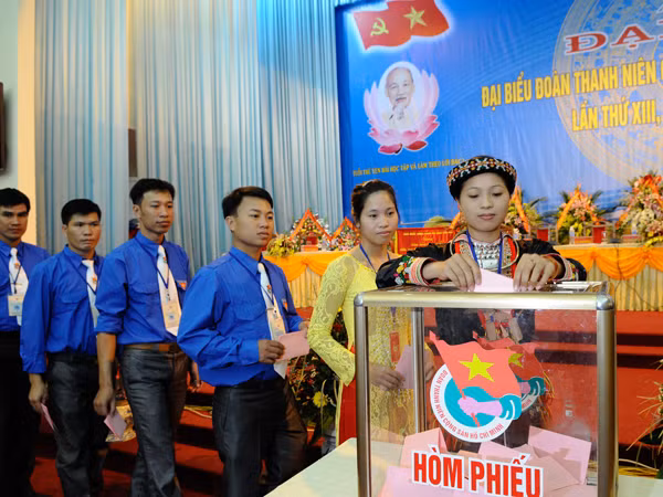 Đại biểu bầu trực tiếp Bí thư tại ĐH Ảnh: C.K