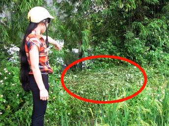Hiện trường nơi phát hiện xác chết bà Miên