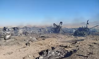 Xác máy bay quân sự Mỹ ở tỉnh Isfahan. Ảnh: Tasnim.