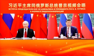 Ngày 4/2/2026, tại Đại lễ đường Nhân dân ở Bắc Kinh, Chủ tịch Trung Quốc Tập Cận Bình có cuộc gặp trực tuyến với Tổng thống Nga Vladimir Putin. Ảnh: Xinhua.