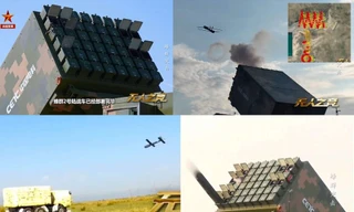 Hệ thống tác chiến bầy đàn UAV Atlas mở bệ phóng và triển khai UAV. Ảnh: CCTV.