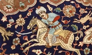 Việc sử dụng hình ảnh “bãi săn” trong thảm Ba Tư cho thấy Iran đang kết hợp giữa sức mạnh quân sự và biểu tượng văn hóa để gửi thông điệp răn đe. Ảnh: Tasnim. 