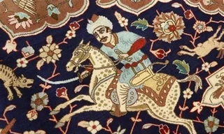 Việc sử dụng hình ảnh “bãi săn” trong thảm Ba Tư cho thấy Iran đang kết hợp giữa sức mạnh quân sự và biểu tượng văn hóa để gửi thông điệp răn đe. Ảnh: Tasnim. 