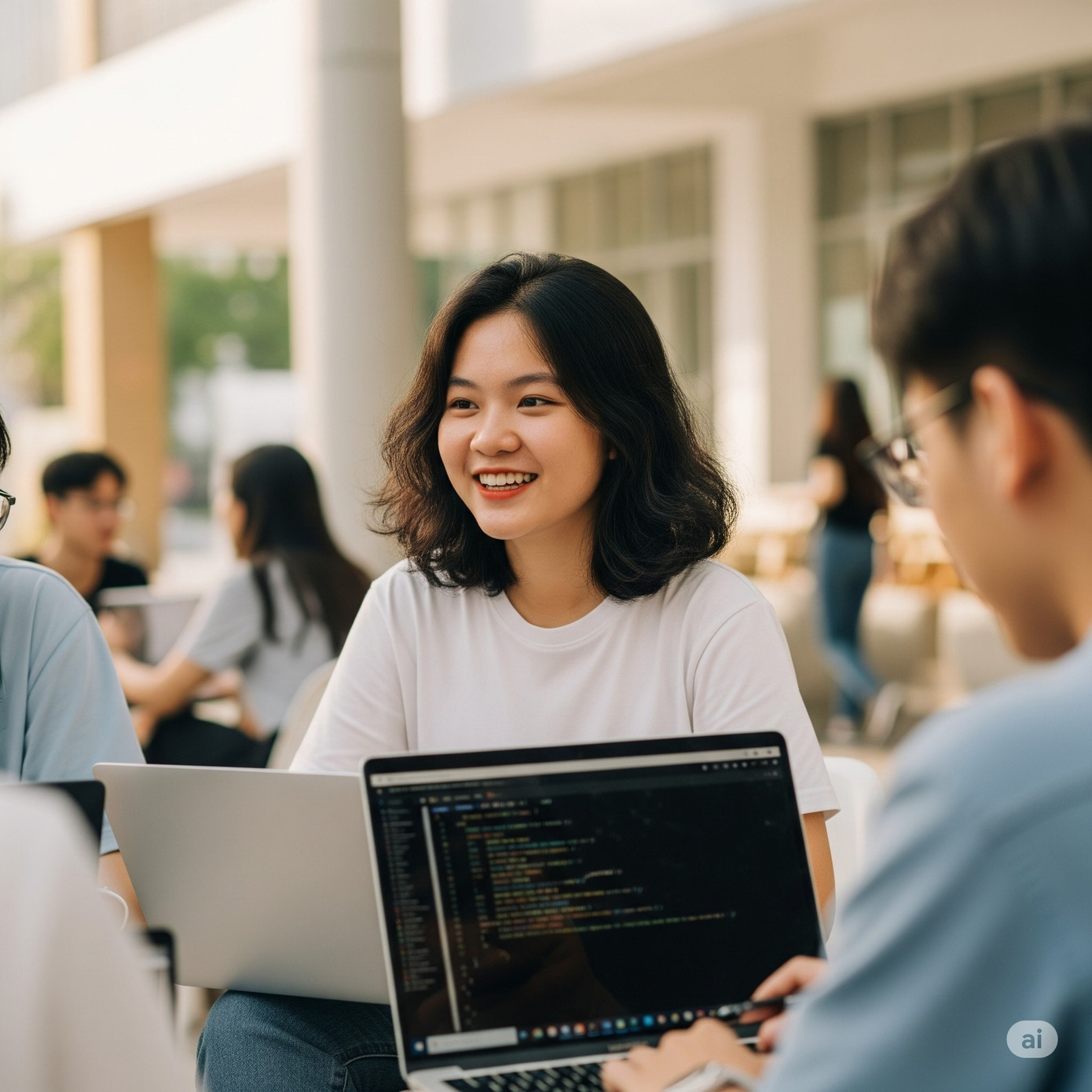 Bà Trần Hồng khuyên sinh viên ngành CNTT nên học thêm ngoại ngữ. (Ảnh minh họa bởi AI) gemini-generated-image-dqnnwjdqnnwjdqnn.png