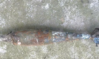 Quả đạn pháo đã được thu gom, xử lý.