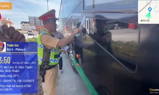 Một tài xế xe khách dính loạt lỗi trên cao tốc, bị phạt hơn 100 triệu đồng