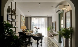 Căn hộ phối trộn màu xanh ô liu trong không gian