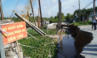 Hiện trường vụ sạt lở.