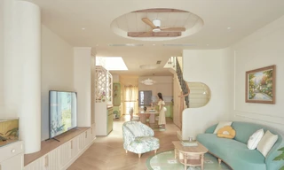 Tổ ẩm 400m2 đan cài nhiều lớp không gian của gia đình 3 thế hệ