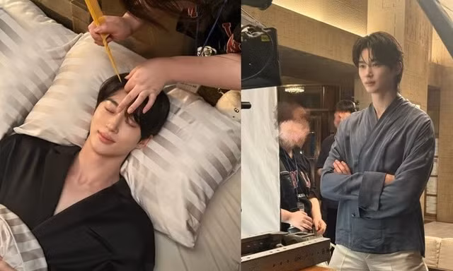 Ảnh hậu trường của 'Đại hoàng tử Ian' Byeon Woo Seok khiến netizen 'truỵ tim'