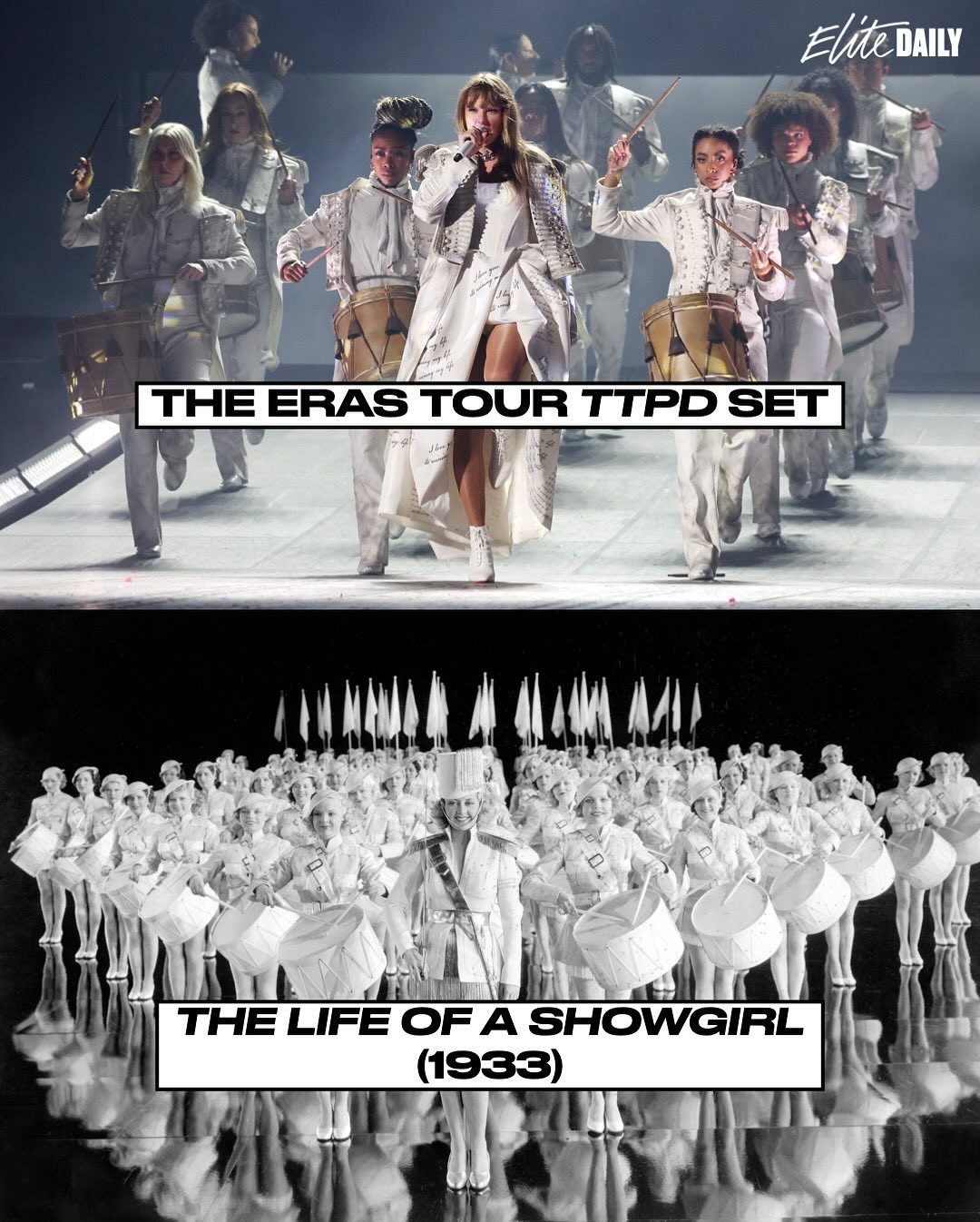 Trang phục trên sân khấu The Eras Tour có nét tương đồng với vở kịch The Life of a Showgirl.