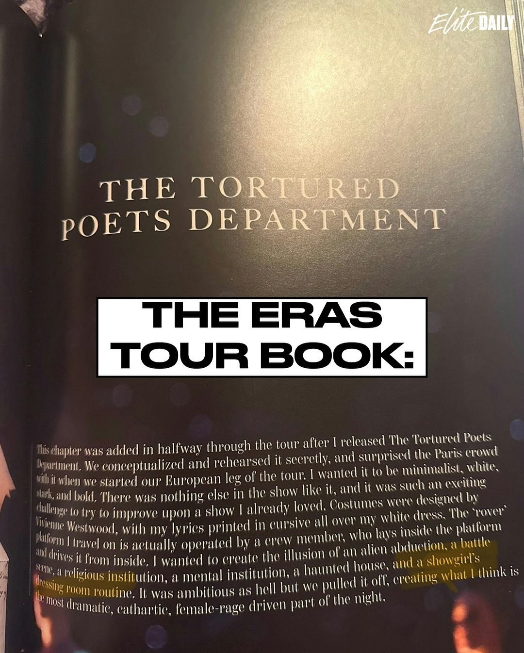 Quyển sách The Eras Tour đã nhá hàng về album mới.