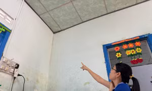 Dù mới được sửa chữa nhưng Trường mầm non Diên An ở thôn Phú An Nam đã xuống cấp.